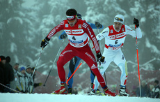 MARCUS HELLNER (t h) kämpade hårt mot Dario Cologna och Jean Marc Gaillard om tredjeplatsen i Tour de Ski senast. Nu kan du också prova monsterbacken Alpe Cermis. Foto: MOA MOLANDER KRISTIANSEN
