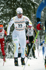 EVA SVENSSON tog sin första världscuppoäng i Stockholm i onsdags. Idag åker hon på Lugnet i Falun tillsammans med resten av världseliten. Foto: KJELL-ERIK KRISTIANSEN