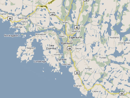 Kart over Eigersund