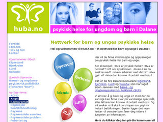 Huba.no. Nettsted for psykisk helsetjeneste for unge i Dalane.