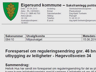 Reguleringsendring Reguleringsendring