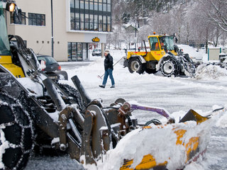 Vinter og snø i sentrum