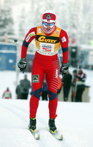 MARIT BJÖRGEN låg efter Kowalczyk, men vann till slut med 2,1 sekunder. Foto: KJELL-ERIK KRISTIANSEN