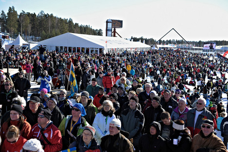 Åskådare under Svenska skidspelen i Falun. Foto: NordicFocus Åskådare under Svenska skidspelen i Falun. Foto: NordicFocus