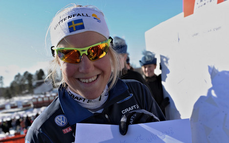 Hanna Falk under Faluns världscuptävlingar 2011. Foto: Felgenhauer NordicFocus