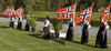 Oppstilt med flagg