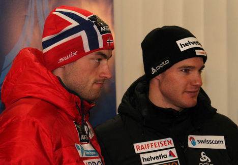 Petter Northug och Dario Cologna före Tour De Ski. Foto: NordicFocus