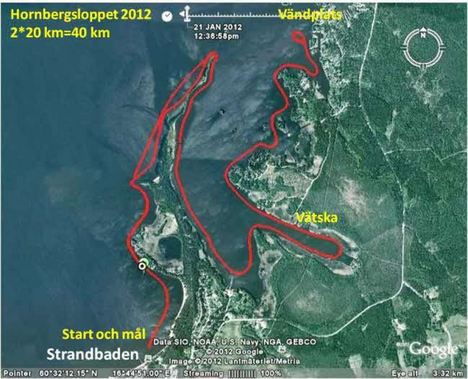 Banan till Hornbergsloppet 2012