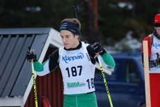 Simon Hallström i Lima skidskyttes dräkt. Foto: Lima SKG