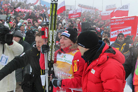 Uppståndelsen var stor runt Justyna Kowalczyk på hemmaplan. Foto: NordicFocus