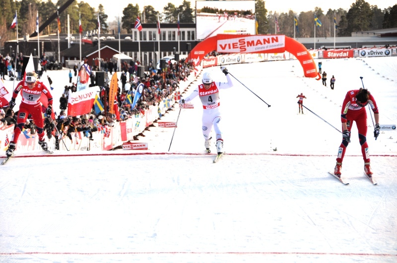 Therese Johaug, Charlotte Kalla och Heidi Weng. Foto: Per Frost