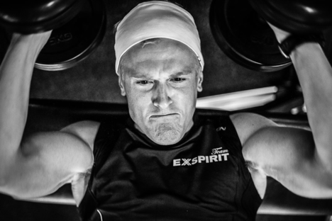 Ny i Team Exspirit är Morten Eide Pedersen som jobbar hårt i gymmet. FOTO: Magnus Östh.