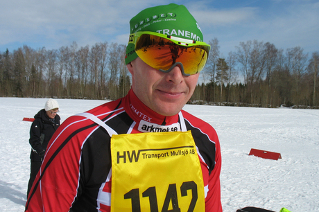 Markus Jönsson var snabbast i soliga Mullsjöskejten på söndagen. FOTO: Mullsjö SOK. Markus Jönsson var snabbast i soliga Mullsjöskejten på söndagen. FOTO: Mullsjö SOK.