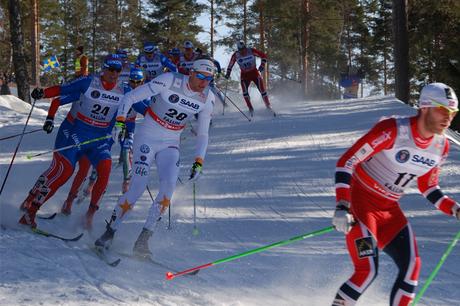 Daniel Richardsson var starkast i Holmenkollens femmil och stakade ifrån hemmafavoriten Sundby på slutet. Här är Sundby före Richardsson i Falun förra våren. FOTO: Linus Trygg. Daniel Richardsson var starkast i Holmenkollens femmil och stakade ifrån hemmafavoriten Sundby på slutet. Här är Sundby före Richardsson i Falun förra våren. FOTO: Linus Trygg.