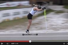 Studera filen om stavisättning vid stakning från Skideoteket. FOTO: Video Skideoteket. Studera filen om stavisättning vid stakning från Skideoteket. FOTO: Video Skideoteket.
