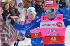 Riktigt snabba tjejer. Stina Nilsson vann supersprinten i Ramundberget före Jonna Sundling. FOTO: Johan Trygg. Riktigt snabba tjejer. Stina Nilsson vann supersprinten i Ramundberget före Jonna Sundling. FOTO: Johan Trygg.