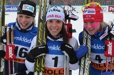 Skiathlon är första distansen vid SM i Örebro i månadsskiftet januari-februari. Här topptrion på distansen i Umeå i vintras. Maria Rydqvist, tvåa, Charlotte Kalla, etta och Sofia Bleckur, trea. FOTO: Johan Trygg. Skiathlon är första distansen vid SM i Örebro i månadsskiftet januari-februari. Här topptrion på distansen i Umeå i vintras. Maria Rydqvist, tvåa, Charlotte Kalla, etta och Sofia Bleckur, trea. FOTO: Johan Trygg.