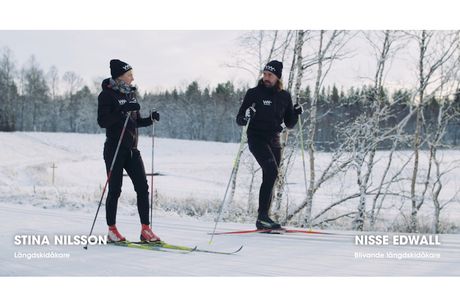 Stina Nilsson ska lära Nisse Edwall bli en bättre längdåkare. Stina Nilsson ska lära Nisse Edwall bli en bättre längdåkare.