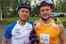 IFK Umeås snabba rullskidkillar Erik Silfver och Robin Norum kommer till start i Torsbyrullen. FOTO: Svenska Skidförbundet. IFK Umeås snabba rullskidkillar Erik Silfver och Robin Norum kommer till start i Torsbyrullen. FOTO: Svenska Skidförbundet.
