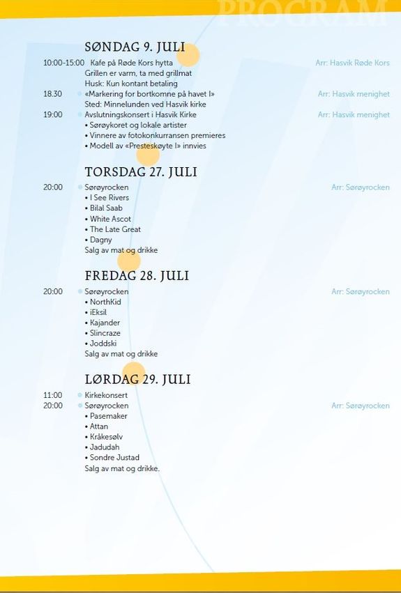 Program for Sørøysommer 2017 Program for Sørøysommer 2017