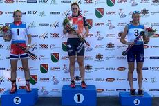 Eksjö SOK:s Hanna Abrahamsson, längst till höger, slutade trea i juniorklassen på rullskidvärldscupens sprint på fredagen. FOTO: Svenska Skidförbundet. Eksjö SOK:s Hanna Abrahamsson, längst till höger, slutade trea i juniorklassen på rullskidvärldscupens sprint på fredagen. FOTO: Svenska Skidförbundet.