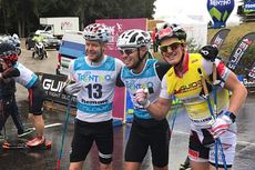 Topptrion i herrklassen på Fiemme Rollerski Cup: Trean Sjur Röthe, ettan Ilya Chernousov och tvåan Morten Eide Pedersen. Pedersen tog också hem totalsegern i World Classic Tour. FOTO: World Classic Tour. Topptrion i herrklassen på Fiemme Rollerski Cup: Trean Sjur Röthe, ettan Ilya Chernousov och tvåan Morten Eide Pedersen. Pedersen tog också hem totalsegern i World Classic Tour. FOTO: World Classic Tour.