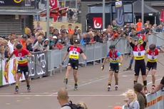 Tobias Westman slog ett helt gäng av Sveriges bästa sprintåkare i sprintfinalen på rullskid-SM i Helsingborg. FOTO: Från SVT:s sändning. Tobias Westman slog ett helt gäng av Sveriges bästa sprintåkare i sprintfinalen på rullskid-SM i Helsingborg. FOTO: Från SVT:s sändning.