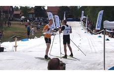 Oskar Svensson och Marcus Grate efter finalen på Idresprinten i fredags. FOTO: Sara Lejonclou. Oskar Svensson och Marcus Grate efter finalen på Idresprinten i fredags. FOTO: Sara Lejonclou.