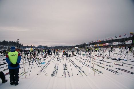 Strax före start i Vasaloppet. Foto: Per Frost