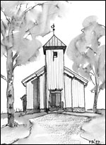 Maridalen kirke Tegning: Frances Dodman