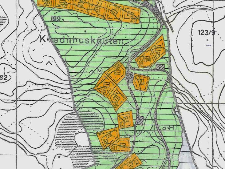Kart over Risvik hyttefelt