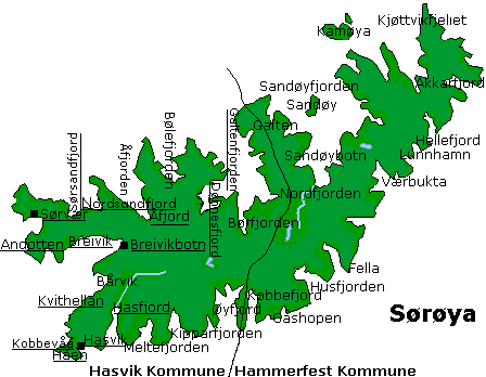 Kart over Sørøya Kart over Sørøya
