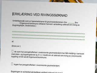 Erklæring om rivesøknad