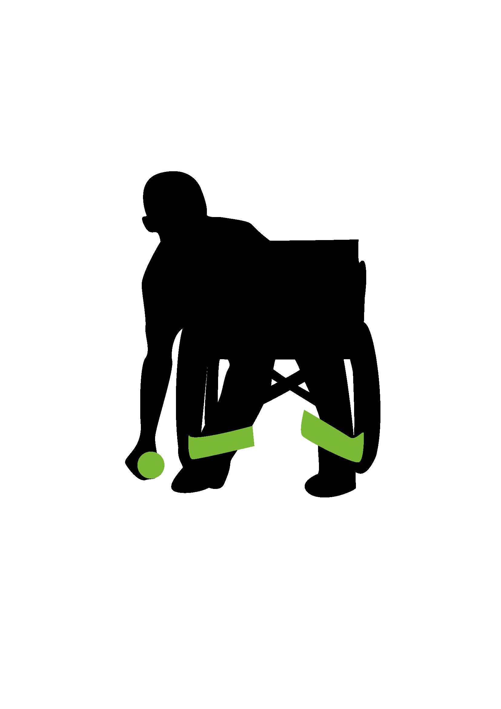 Illustrasjon av person i rullestol som spiller boccia.