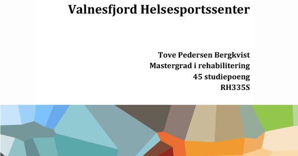 Omslaget til Masteroppgaven Effekt av habiliteringsopphold ved Valnesfjord Helsesportssenter