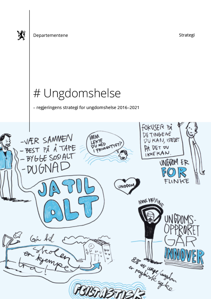 Bilde av omslaget til Regjeringens strategi for ungdomshelse