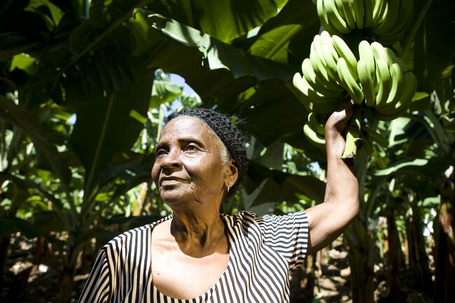 Kvinne bananplantasje