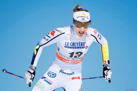 Stina Nilsson tog vinterns nionde världscupseger när hon vann sprinten i Quebec under fredagskvällen svensk tid. FOTO: Johanna Lundberg/Bildbyrån. Stina Nilsson tog vinterns nionde världscupseger när hon vann sprinten i Quebec under fredagskvällen svensk tid. FOTO: Johanna Lundberg/Bildbyrån.