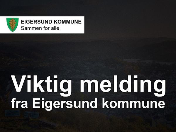 Viktig melding fra Eigersund kommune