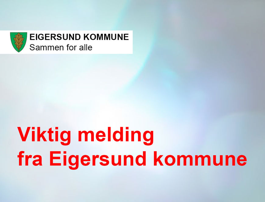Bilde med tekst viktig melding