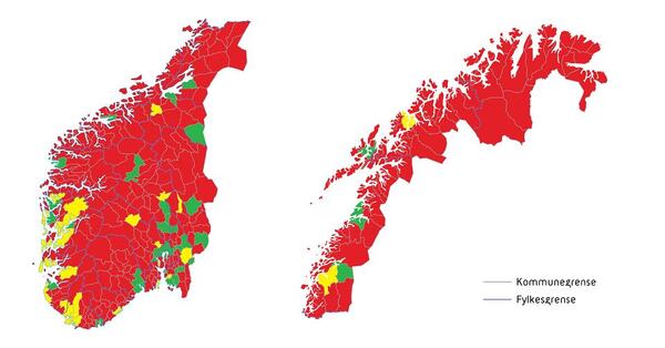 Norgeskart som viser frivilligheten