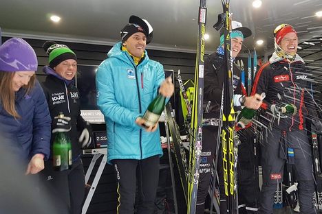 Toppåkarna i Åre Swix Open 2017. Från vänster: Laila Kveli, Lina Korsgren, Tore Björseth Berdal, Andreas Holmberg och Oskar Kardin. FOTO: Åre Swix Open. Toppåkarna i Åre Swix Open 2017. Från vänster: Laila Kveli, Lina Korsgren, Tore Björseth Berdal, Andreas Holmberg och Oskar Kardin. FOTO: Åre Swix Open.
