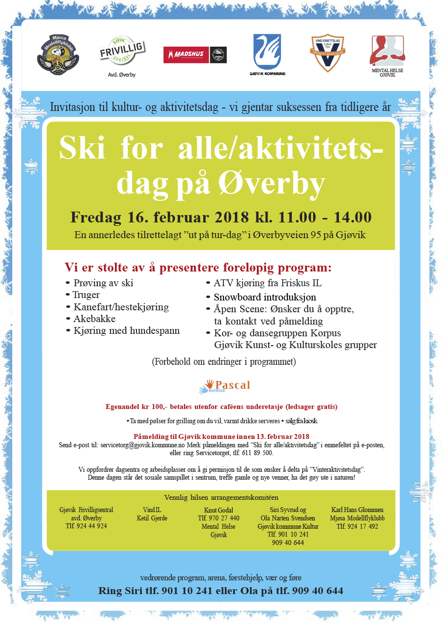 Invitasjon til Ski for alle-arrangement på Gjøvik 2018