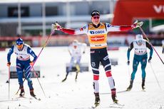 Johannes Hösflot Kläbo defilerade till seger i världscupsprinten i Falun. FOTO: Simon Hastegård/Bildbyrån. Johannes Hösflot Kläbo defilerade till seger i världscupsprinten i Falun. FOTO: Simon Hastegård/Bildbyrån.