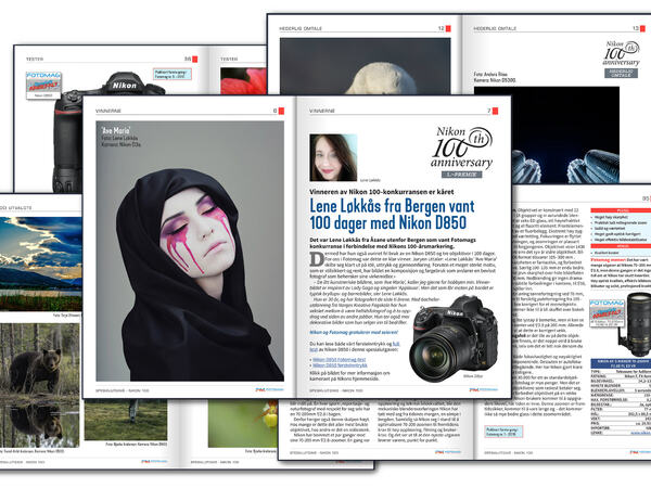 Se vinnerbildene, bildene som fikk hederlig omtale og alle de andre 100 utvalgte bildene fra fotokonkurransen i forbindelse med Nikons 100 år. Spesialutgaven inneholder 100 sider smekkfulle av stoff for alle Nikon-interesserte - tester, fotografer og artikler.