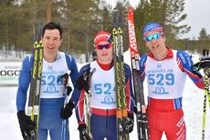 Topp tre i H 21 på Grönklittsjakten. Fr.v: Tvåan Andrey Lamov, ettan Lucas Lennartsson och trean Tom Fahlén. FOTO: Magnus Caris. Topp tre i H 21 på Grönklittsjakten. Fr.v: Tvåan Andrey Lamov, ettan Lucas Lennartsson och trean Tom Fahlén. FOTO: Magnus Caris.