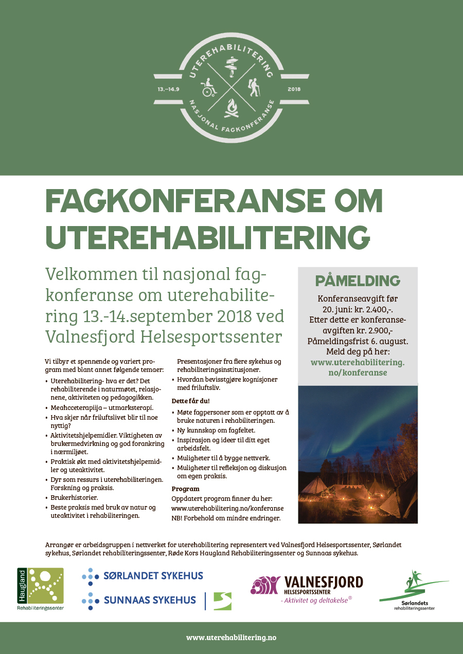 Plakat til konferanse om uterehabilitering 2018