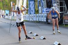 Maja Dahlqvist vann finalen på Integra Sprint i Trollhättan före Jackline Lockner. FOTO: Johan Trygg/Längd.se. Maja Dahlqvist vann finalen på Integra Sprint i Trollhättan före Jackline Lockner. FOTO: Johan Trygg/Längd.se.
