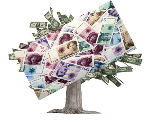 Bilde av et tre med penger
