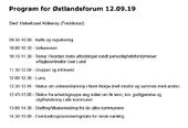 Program for møte i Østlandsforum 12. september 2019